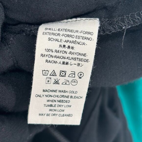 Free People Colorblock Oversize Half Zip Tunic Top Green Black Drawstring XS/SM - Picture 9 of 10